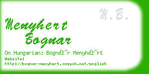 menyhert bognar business card